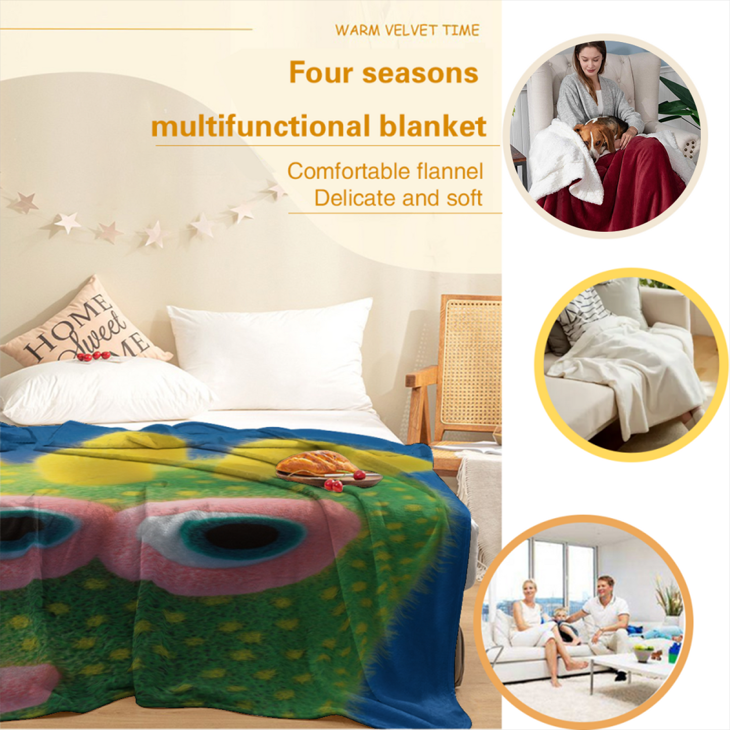 Colorful Decorative Throw Blanket ¨C Contemporary Printed Cozy Home Blanket