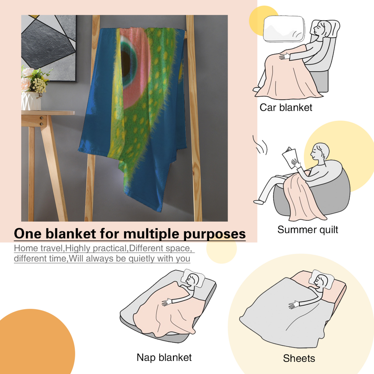 Colorful Decorative Throw Blanket ¨C Contemporary Printed Cozy Home Blanket