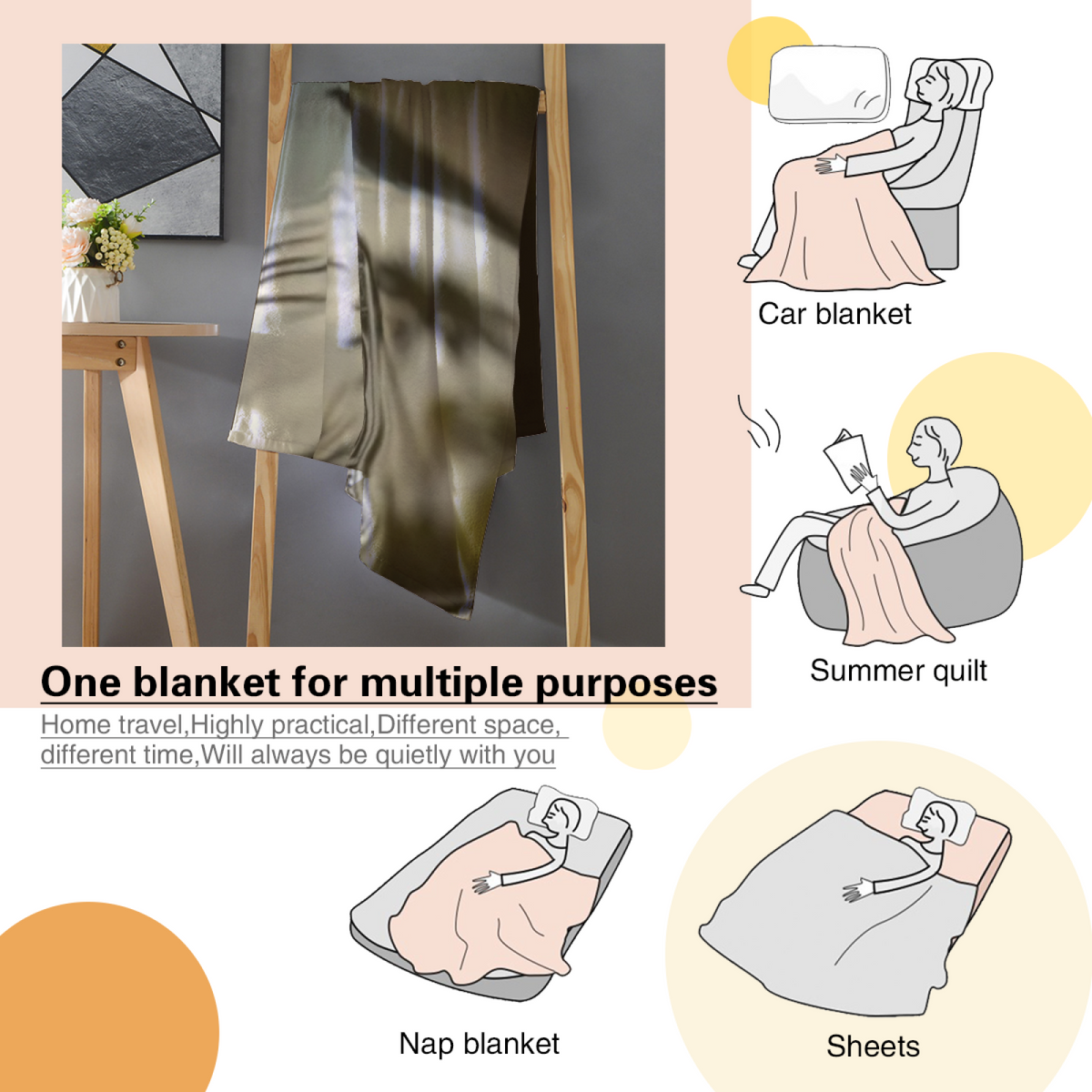 Marigold Rhapsody Inspired Cozy Flannel Bed Blanket ¨C Earthy Neutral Palette