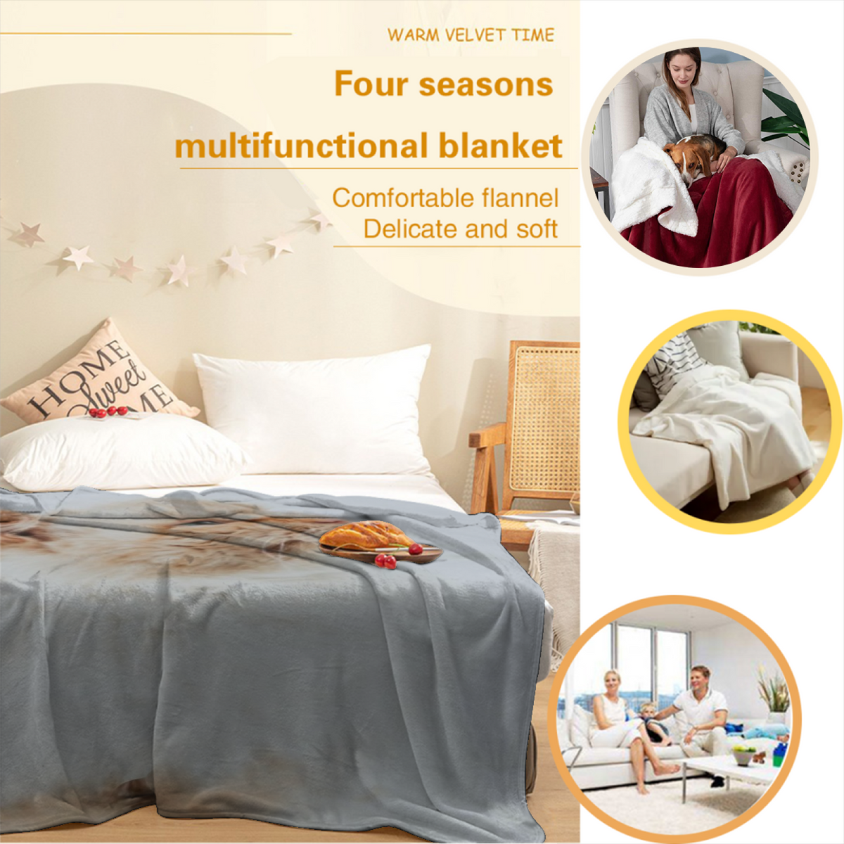 Earthy Neutral Breezy Arbor Soft Flannel Blanket ¨C Contemporary Pattern