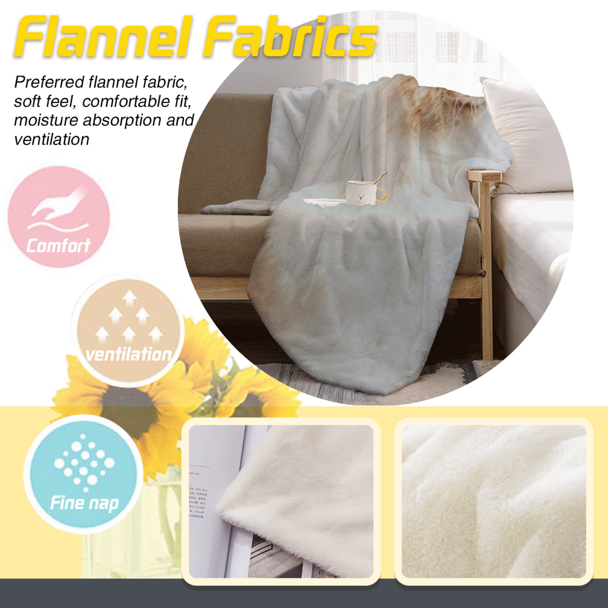 Earthy Neutral Breezy Arbor Soft Flannel Blanket ¨C Contemporary Pattern