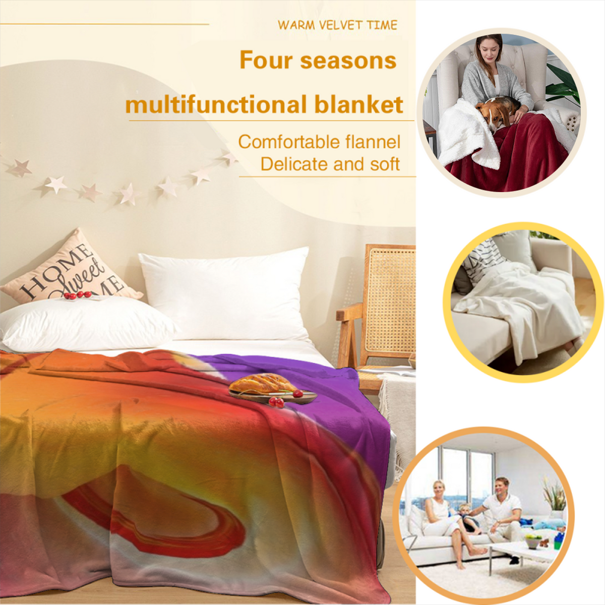 Willow Reverie Blush Pink Whimsical All-Season Flannel Blanket