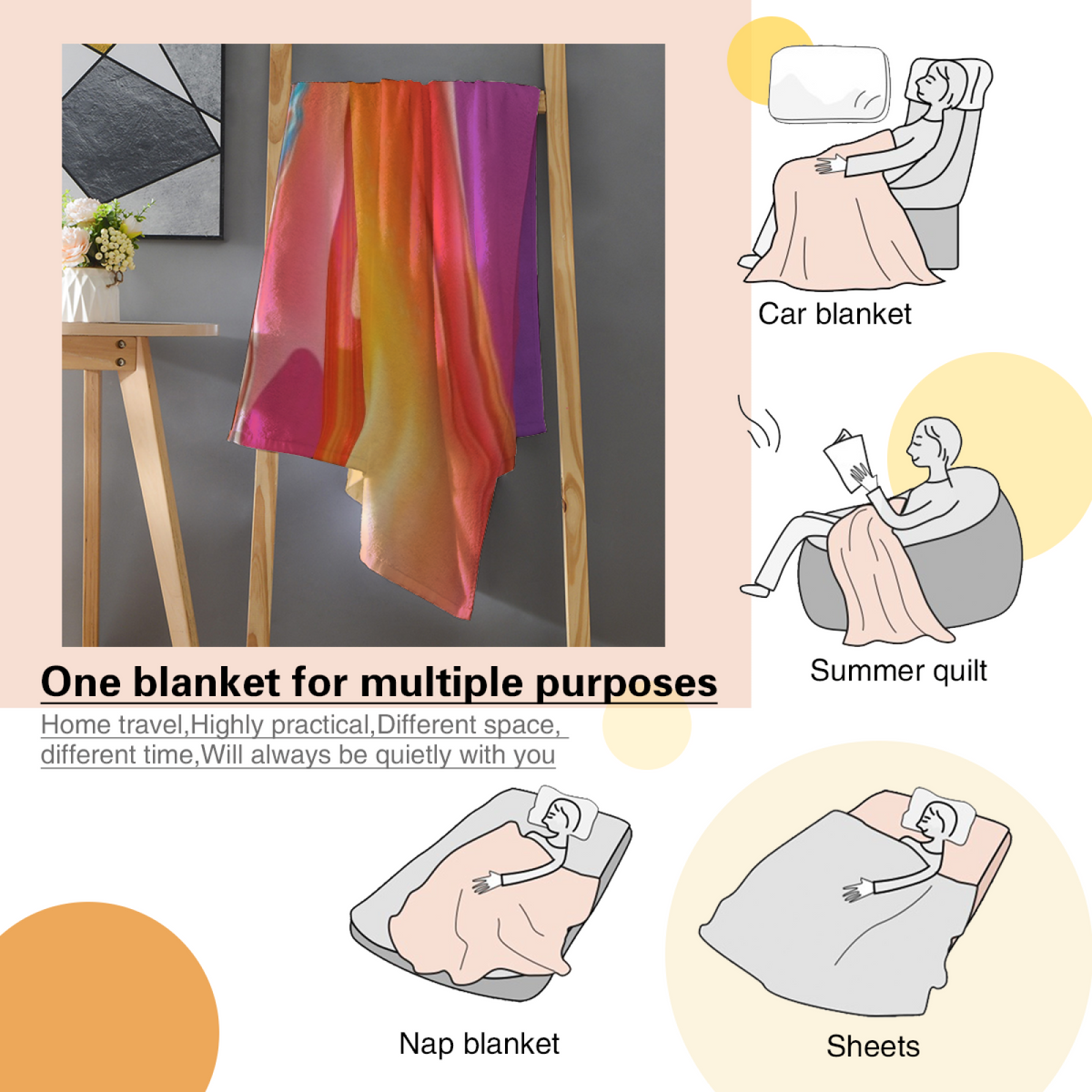 Willow Reverie Blush Pink Whimsical All-Season Flannel Blanket