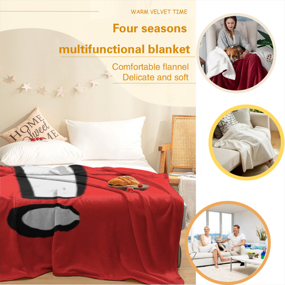 Twilight & Horizon Playful Graphic All-Season Flannel Blanket