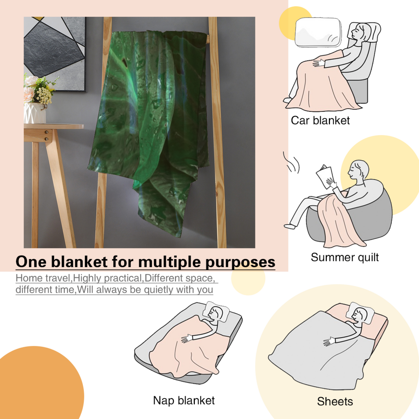 Modern Graphic Art Throw Blanket ¨C Colorful Decorative Cozy Blanket