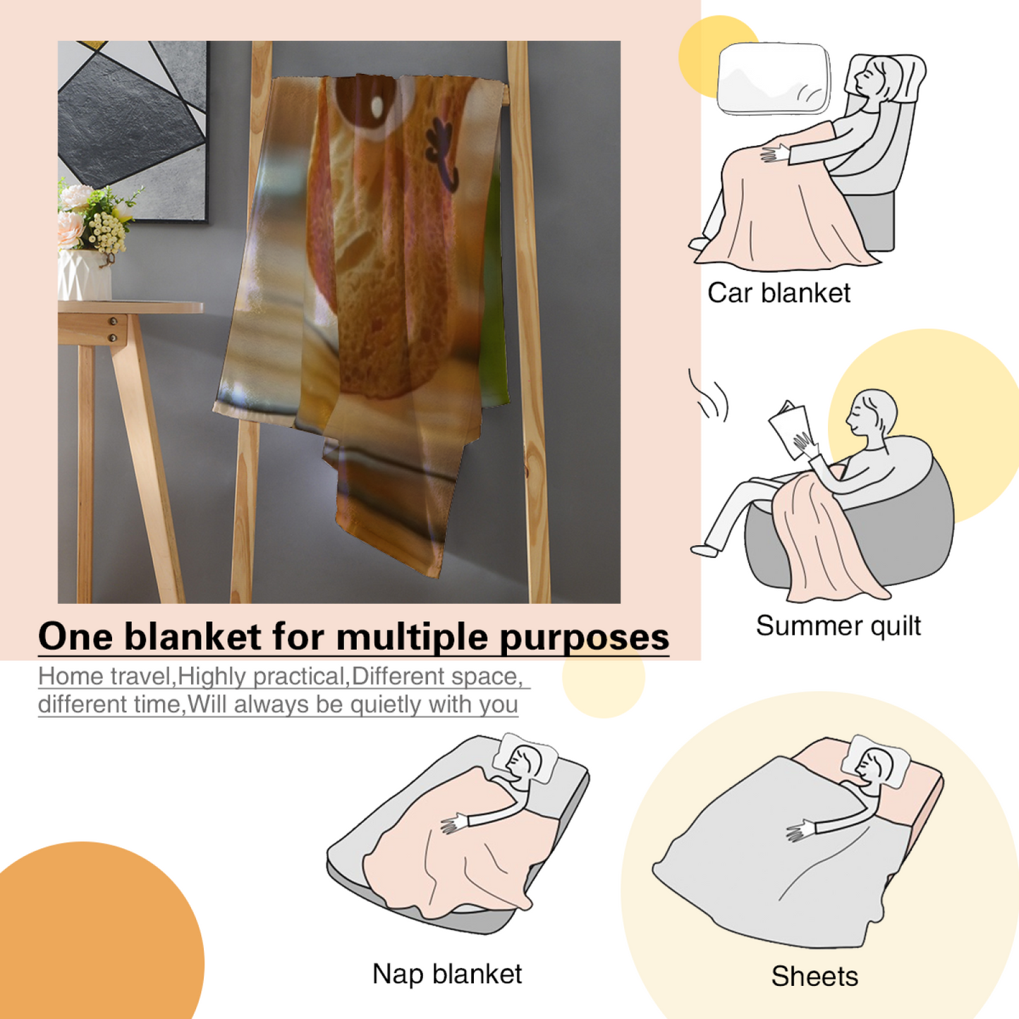Colorful Artistic Pattern Throw Blanket ¨C Modern Decorative Cozy Home Blanket