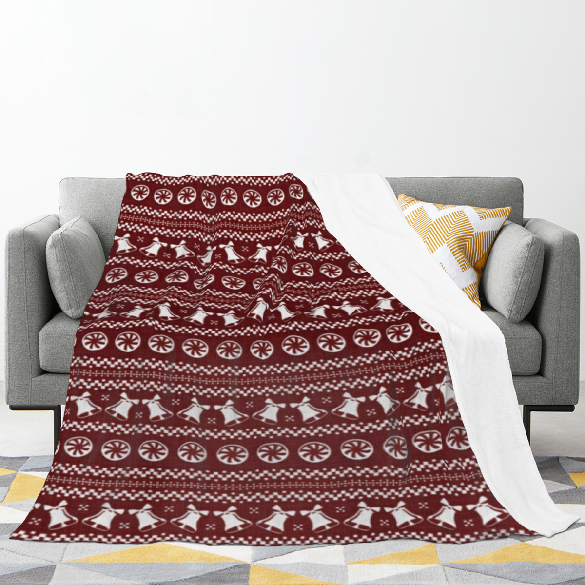 Saffron Kaleidoscope Earthy Multicolor Art All-Season Flannel Blanket