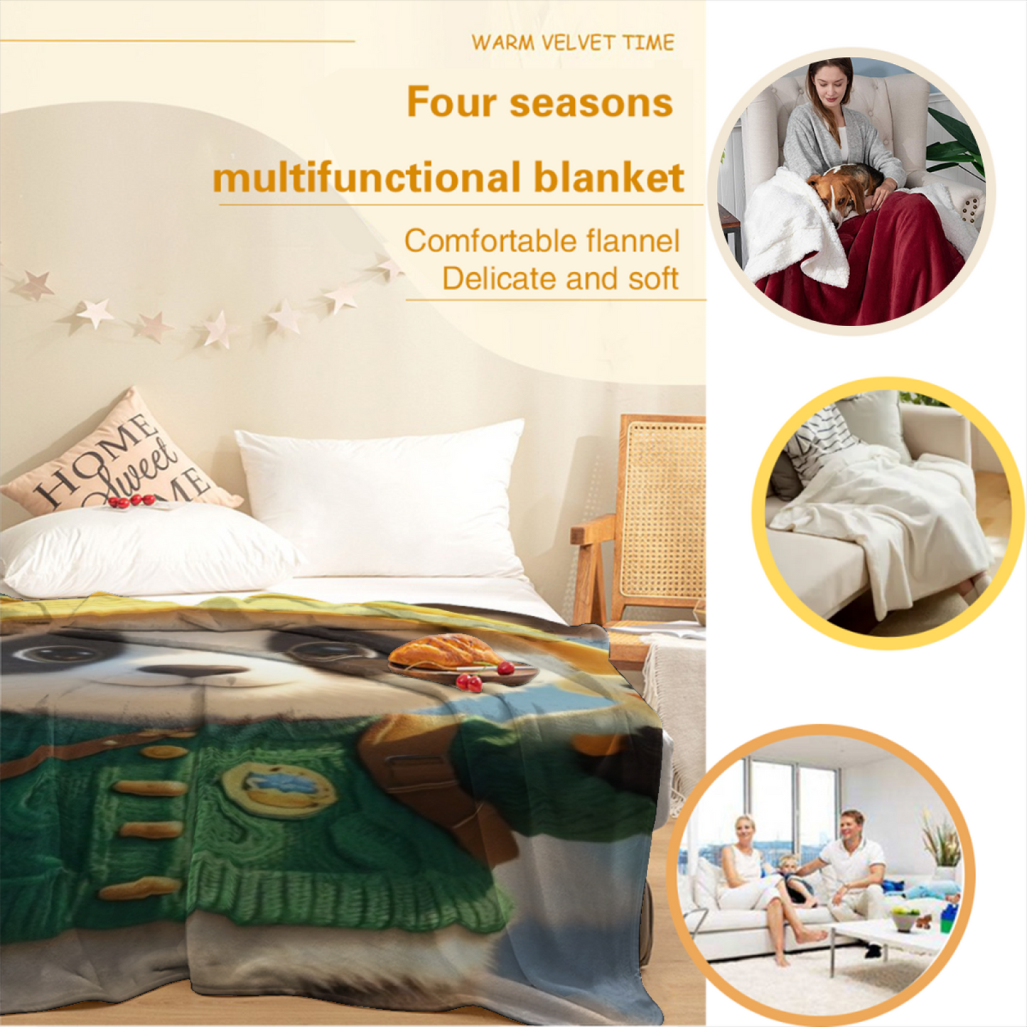 Modern Abstract Pattern Throw Blanket ¨C Artistic Decorative Cozy Home Blanket
