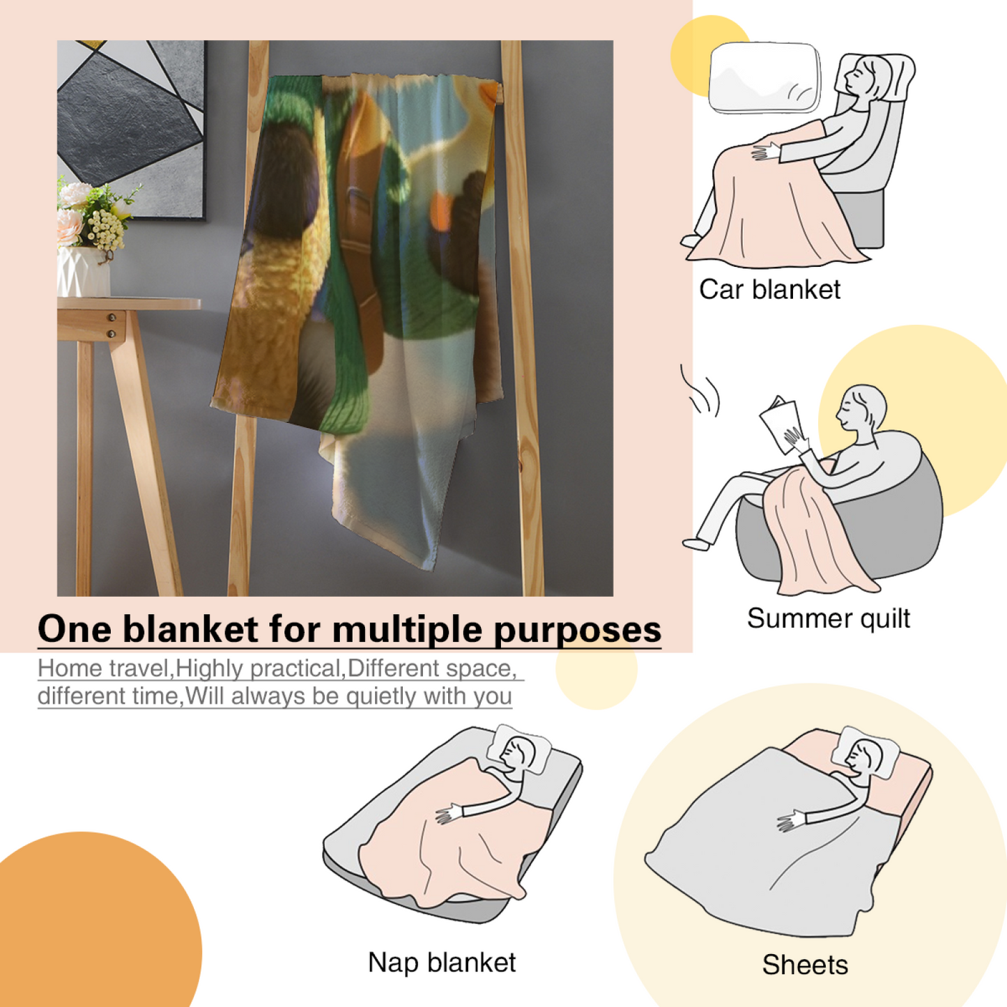 Modern Abstract Pattern Throw Blanket ¨C Artistic Decorative Cozy Home Blanket