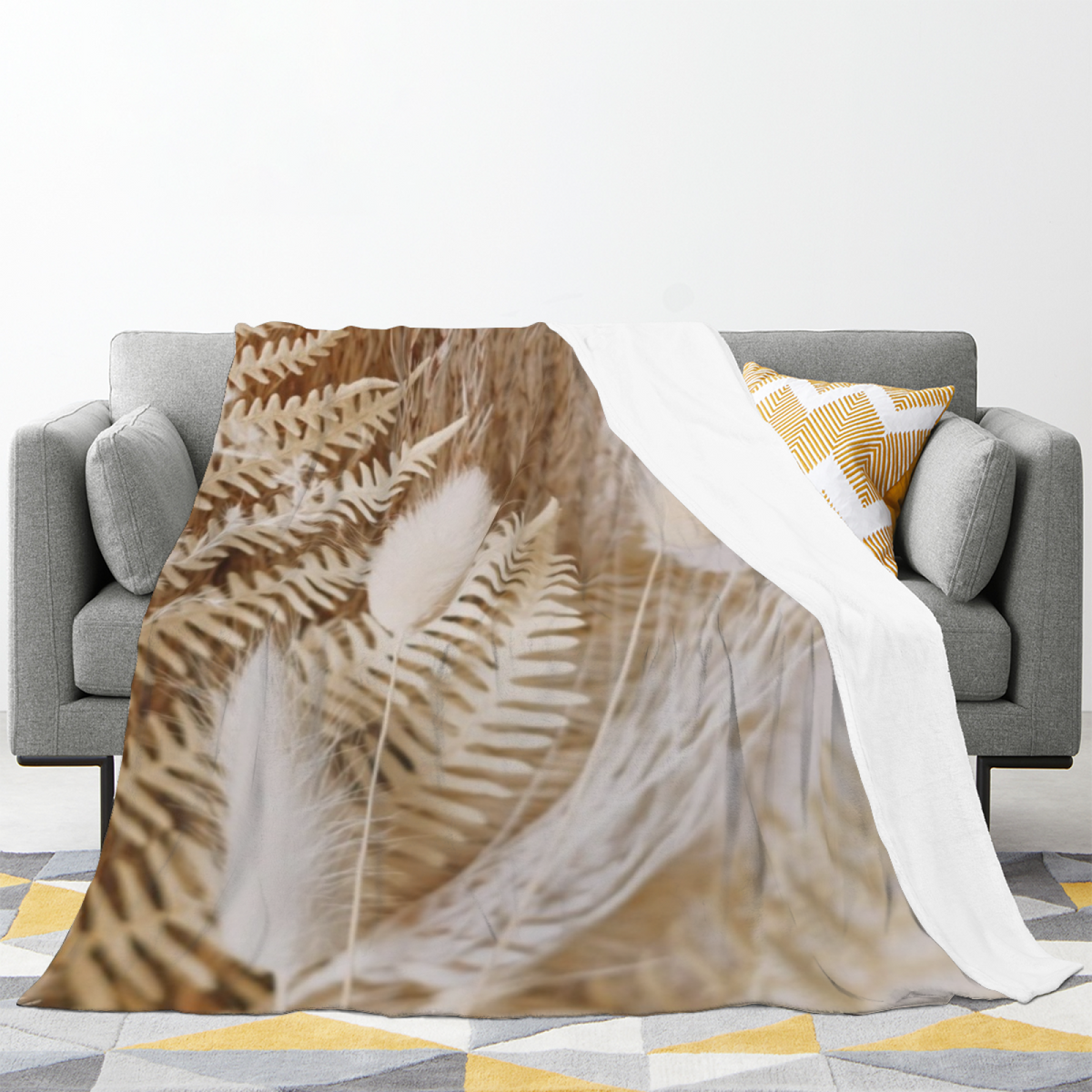 Eclectic Design Riverstone Whisper Pastel Multicolor Cozy Flannel Bed Blanket