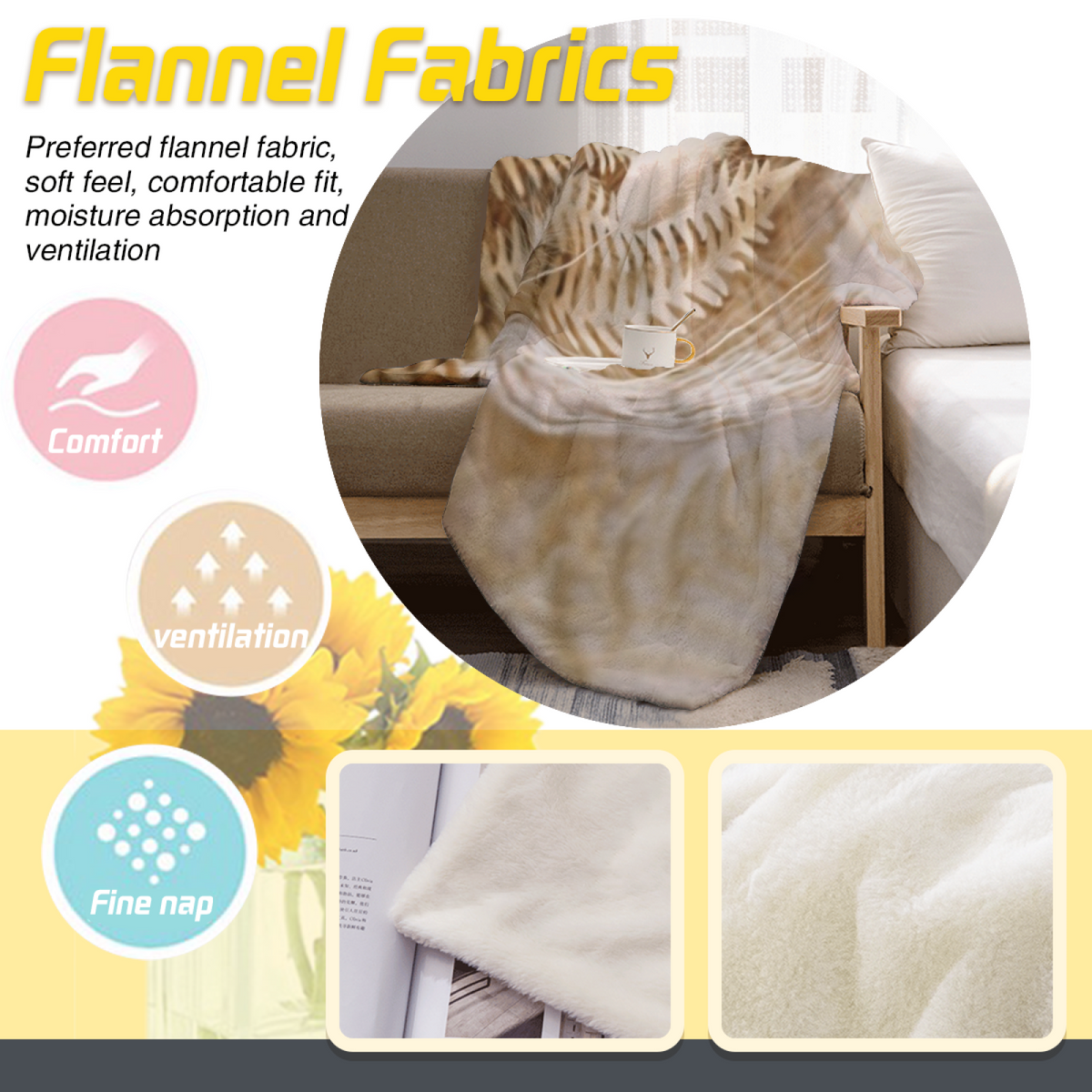 Eclectic Design Riverstone Whisper Pastel Multicolor Cozy Flannel Bed Blanket