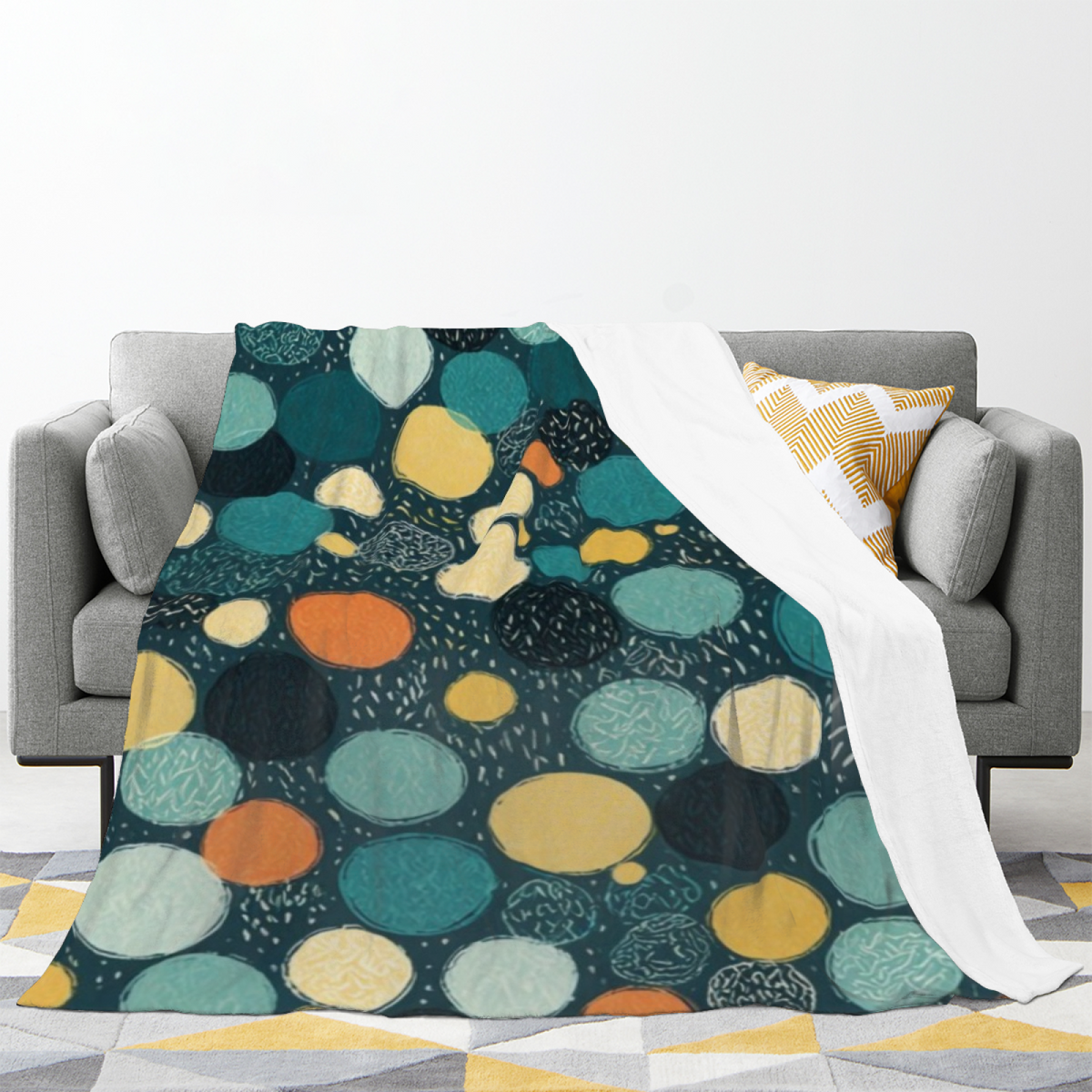 Earthy Neutral Orchard Lantern Lightweight Flannel Throw ¨C Contemporary Pattern