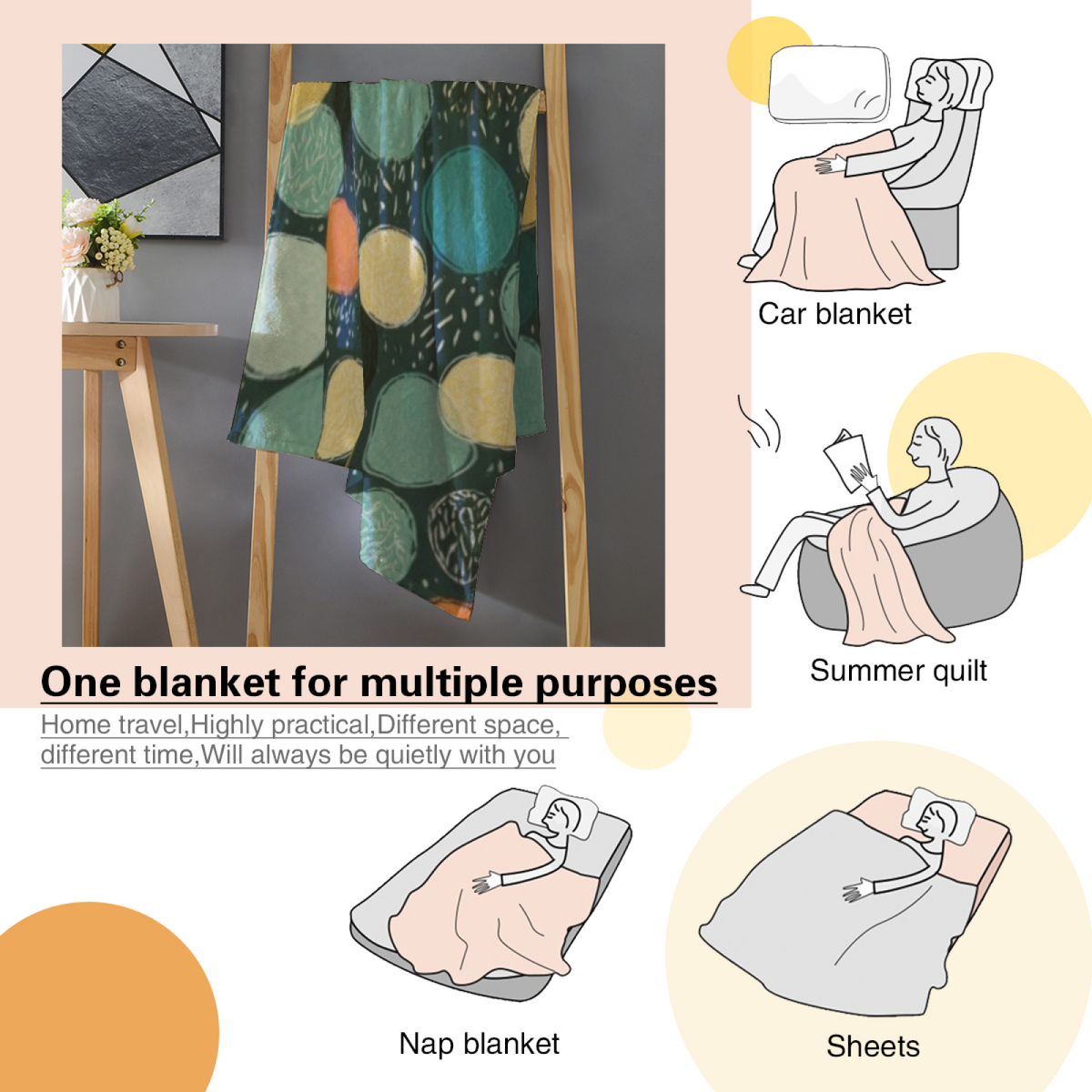 Earthy Neutral Orchard Lantern Lightweight Flannel Throw ¨C Contemporary Pattern