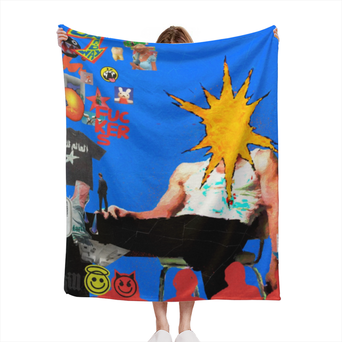 Marigold Horizon Inspired Flannel Sofa Throw ¨C Deep Ocean Palette
