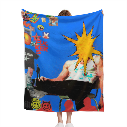 Marigold Horizon Inspired Flannel Sofa Throw ¨C Deep Ocean Palette