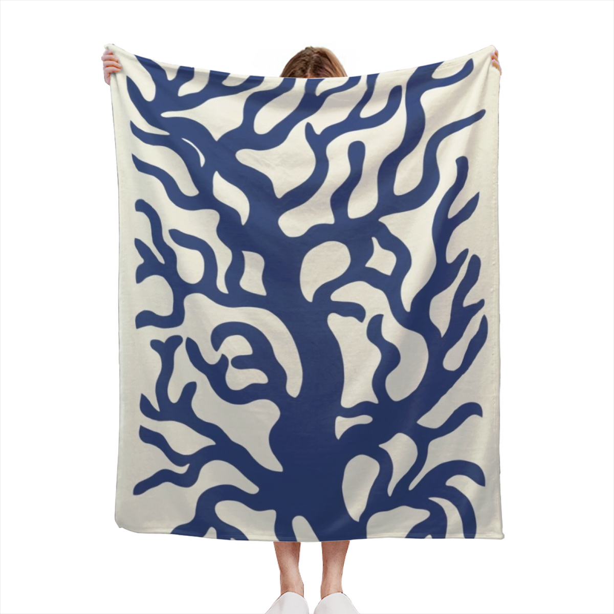 Soft Neutral Whimsical Decor All-Season Flannel Blanket ¨C Riverstone Prism Edition