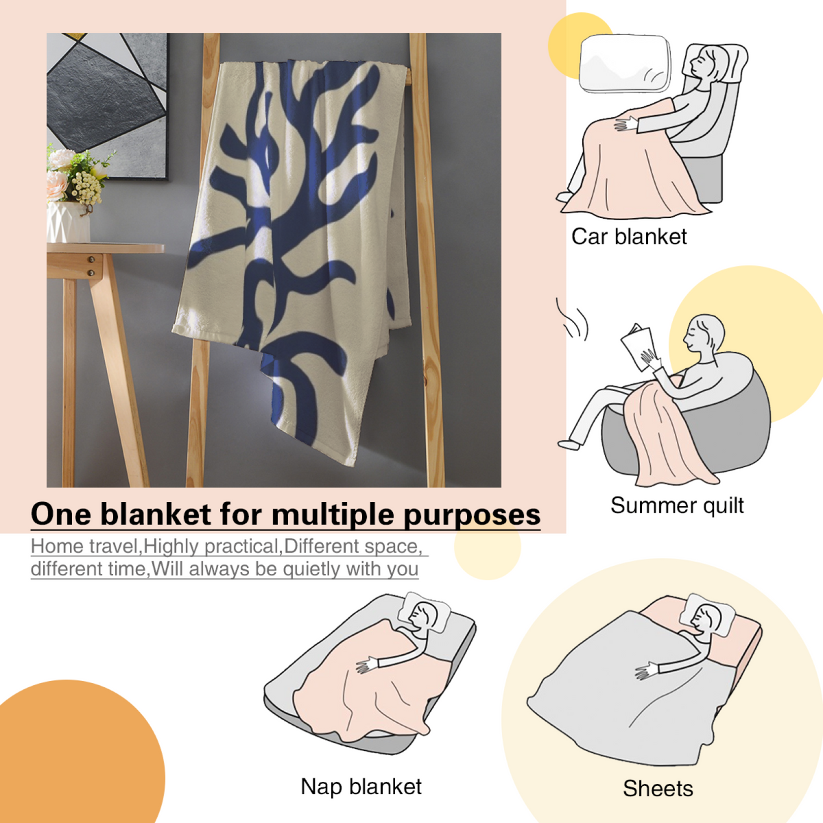 Soft Neutral Whimsical Decor All-Season Flannel Blanket ¨C Riverstone Prism Edition