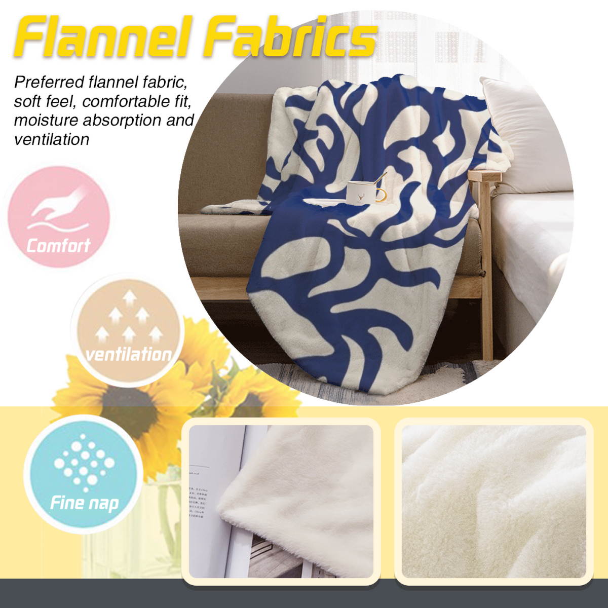 Soft Neutral Whimsical Decor All-Season Flannel Blanket ¨C Riverstone Prism Edition