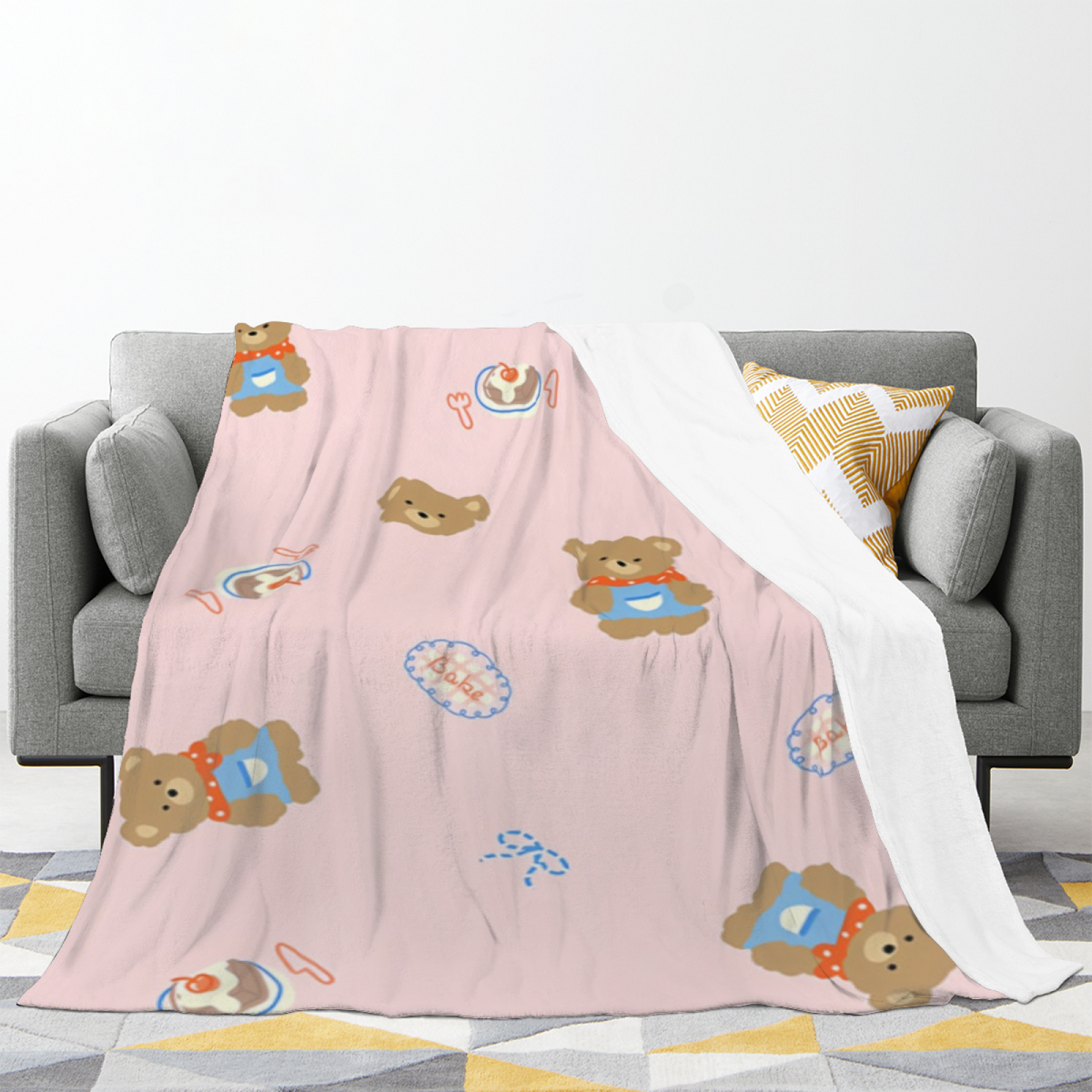 Enchanted Arbor Lightweight Flannel Throw in Pastel Multicolor