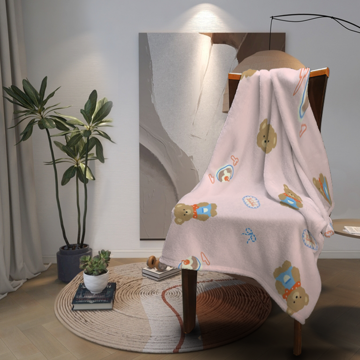 Enchanted Arbor Lightweight Flannel Throw in Pastel Multicolor