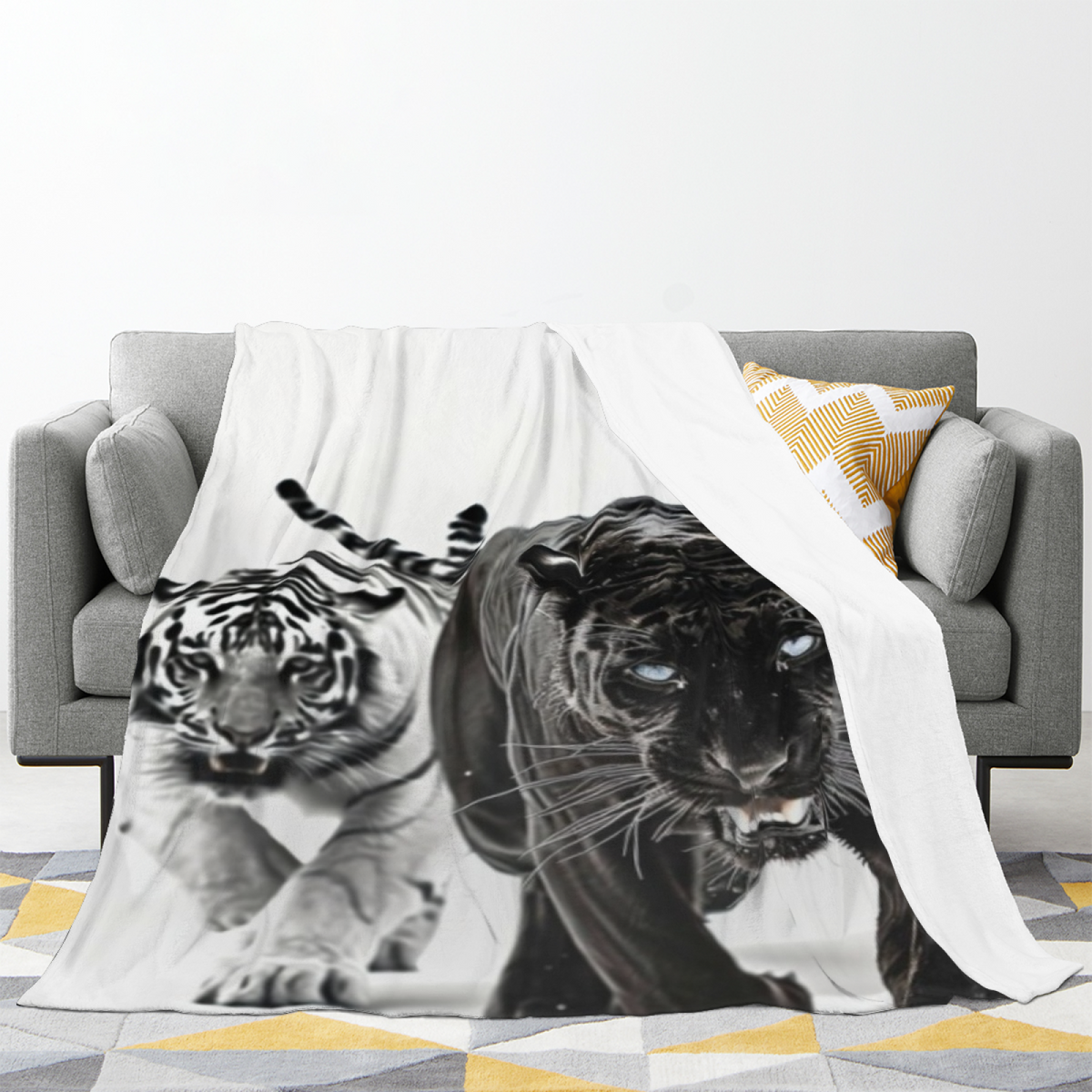 Soft Neutral Pebble Horizon All-Season Flannel Blanket