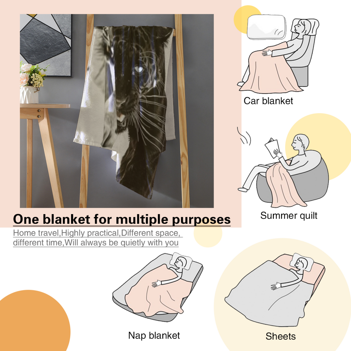 Soft Neutral Pebble Horizon All-Season Flannel Blanket