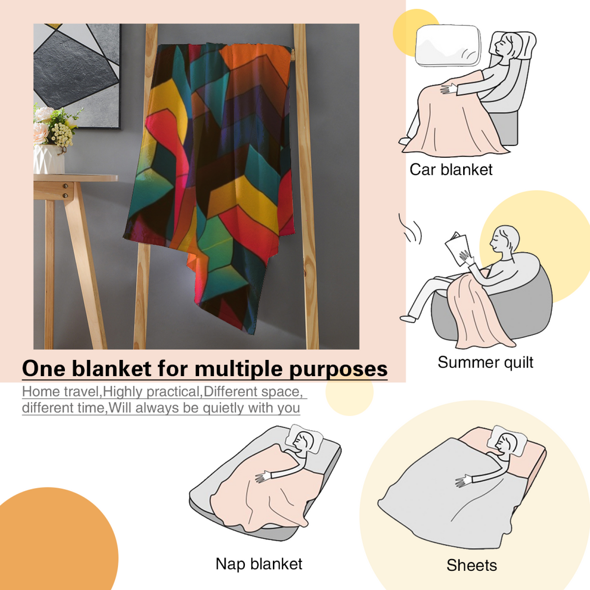 Soft Minimalist All-Season Flannel Blanket ¨C Radiant Flora Collection