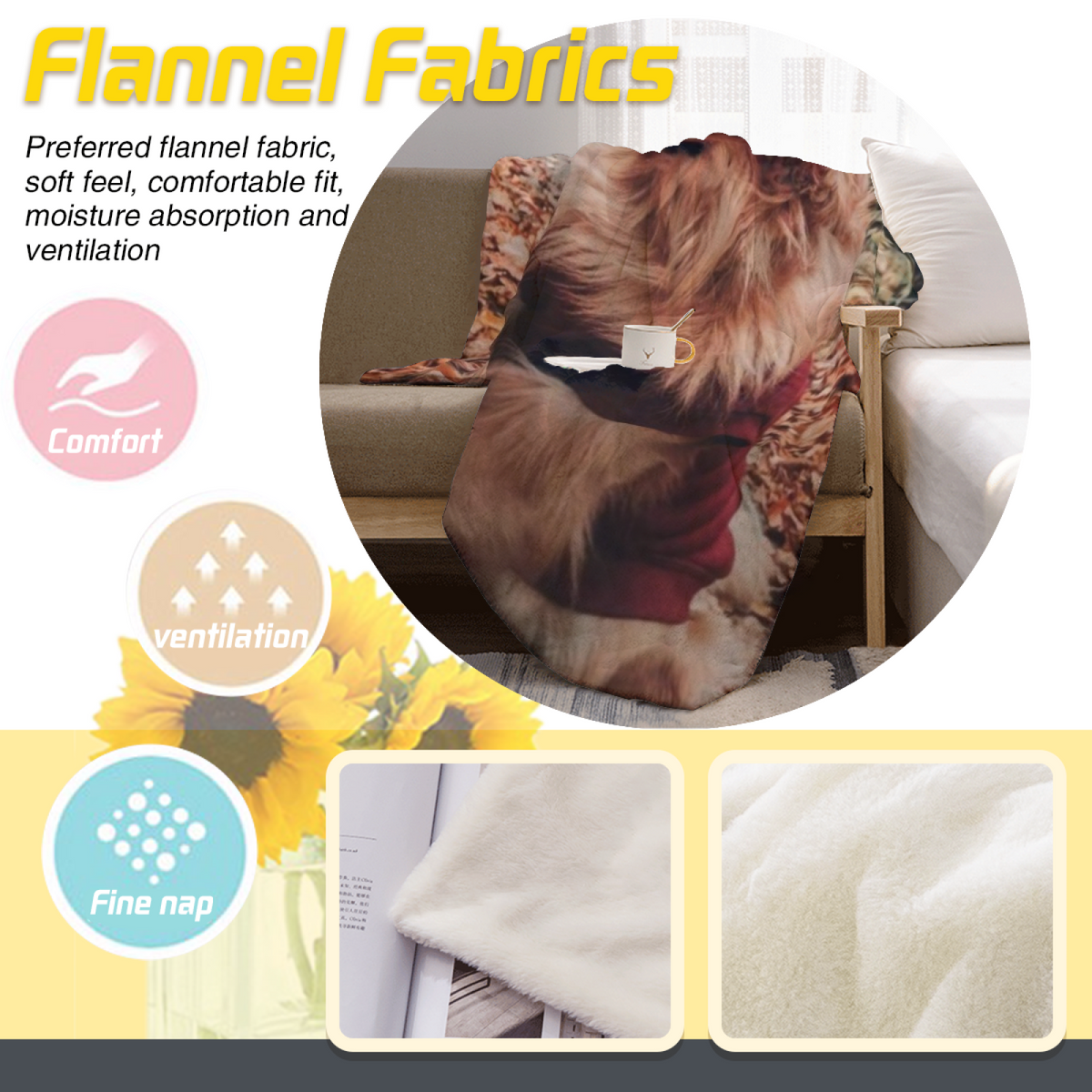 Copper & Spectrum Playful Graphic Plush Flannel Throw