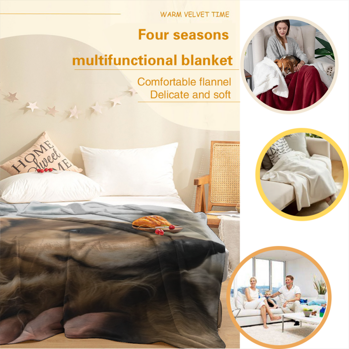 Festival Ripple Home Accent Soft Flannel Blanket ¨C Warm Coral