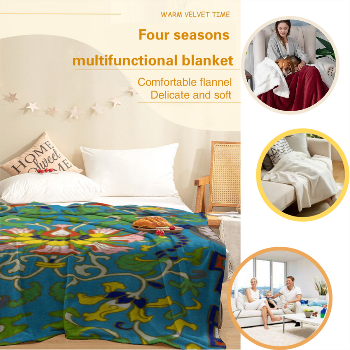 Soft Neutral Blush Drift Soft Flannel Blanket