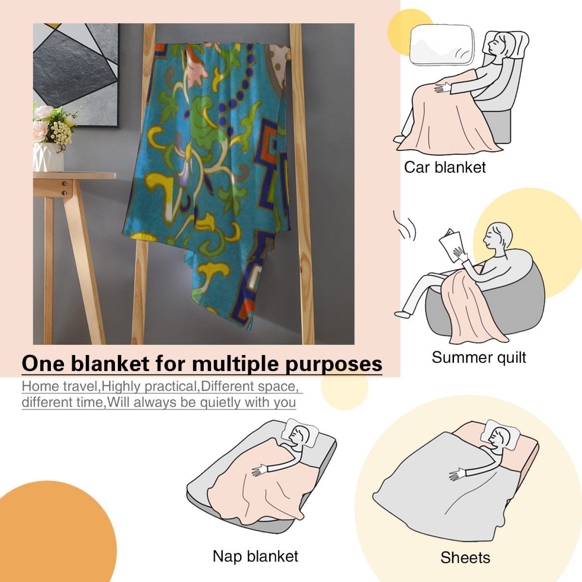 Soft Neutral Blush Drift Soft Flannel Blanket