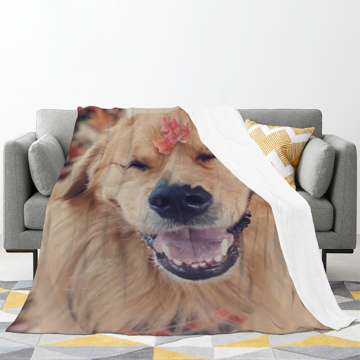 Earthy Neutral Hazy Hearth Lightweight Flannel Throw ¨C Contemporary Pattern
