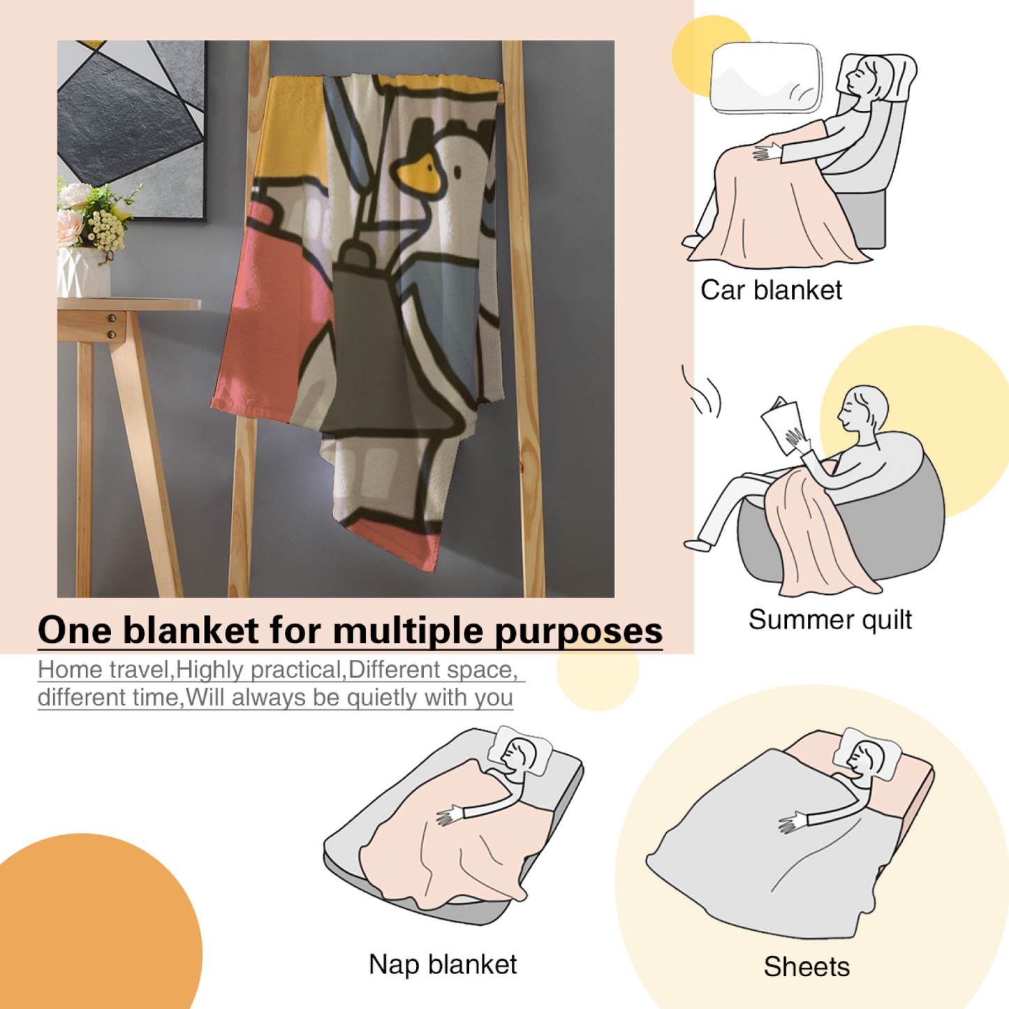Modern Artistic Throw Blanket ¨C Abstract Decorative Cozy Home Blanket