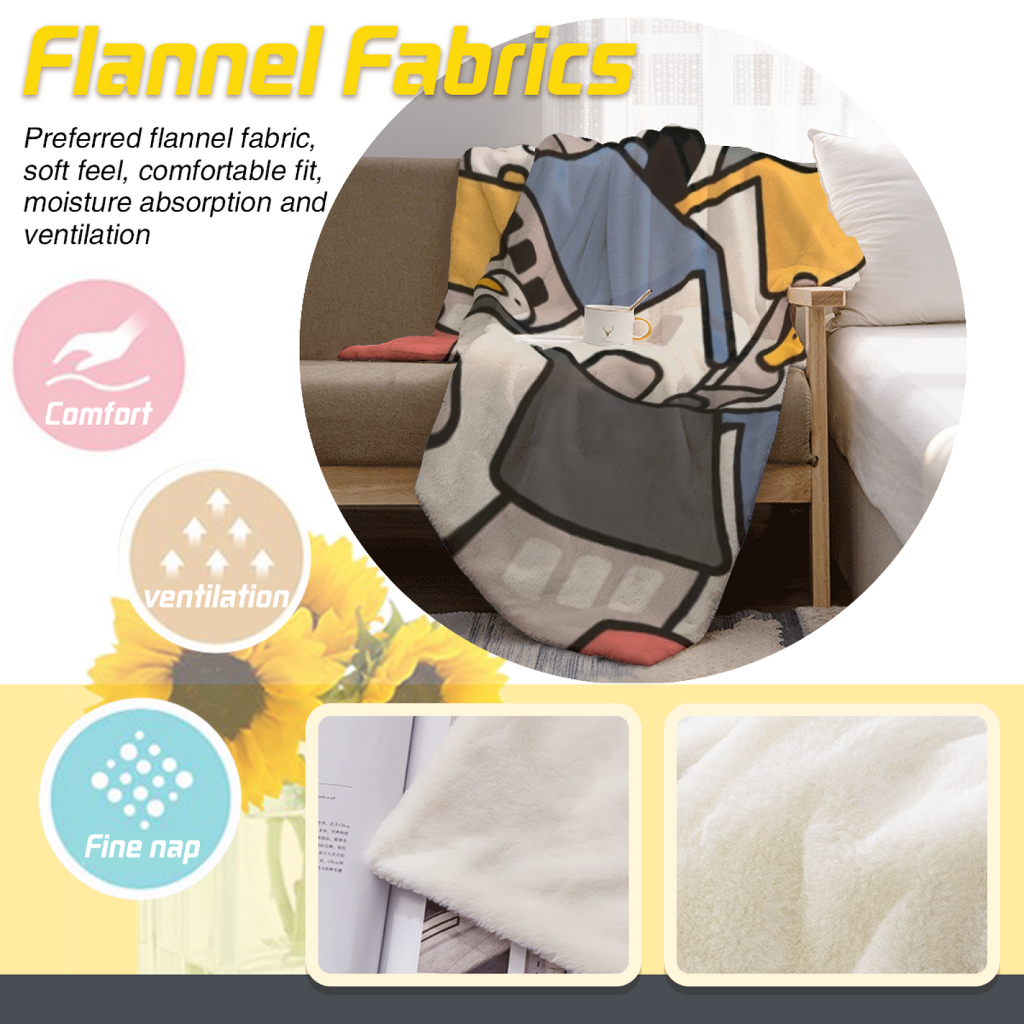 Modern Artistic Throw Blanket ¨C Abstract Decorative Cozy Home Blanket