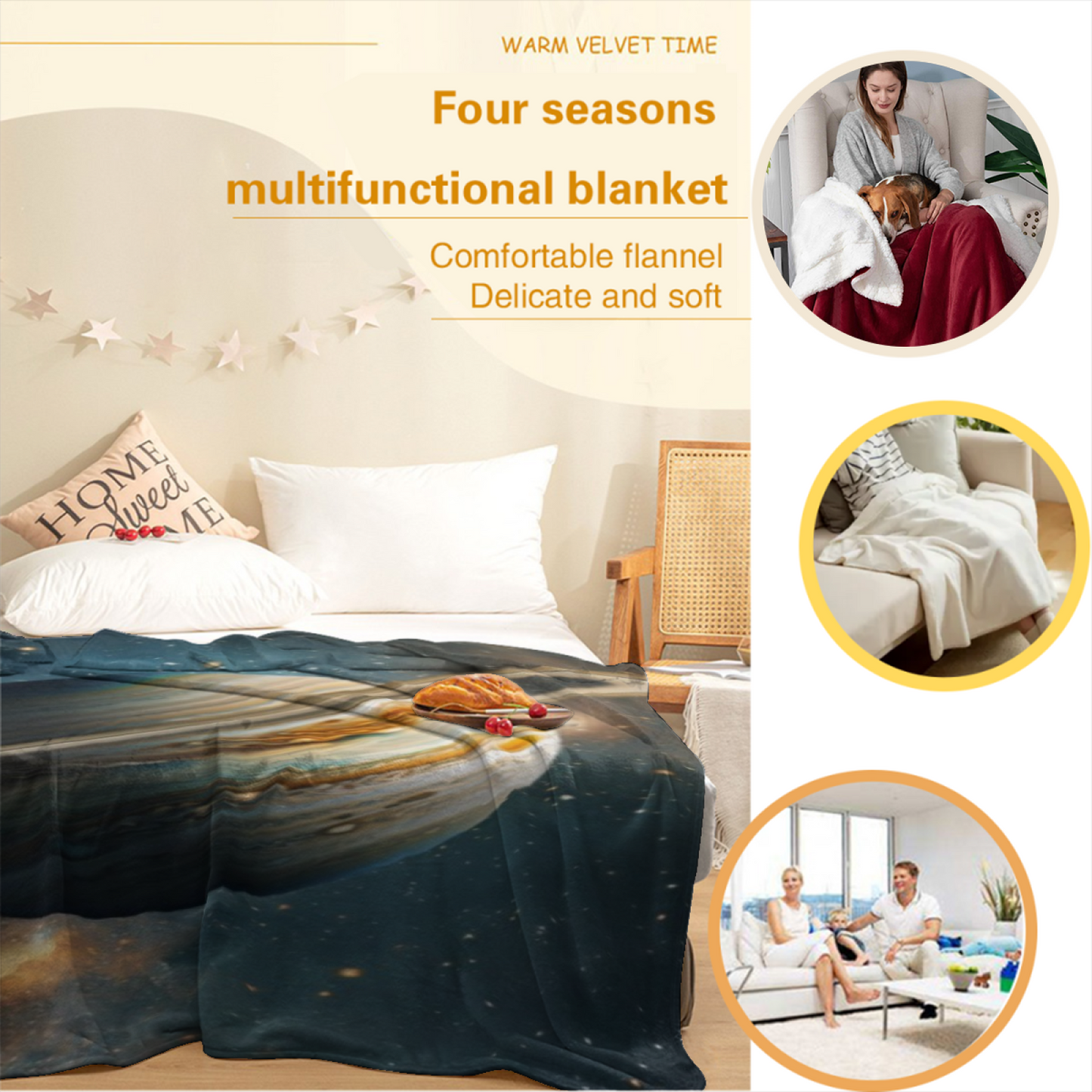 Colorful Artistic Pattern Throw Blanket ¨C Stylish Contemporary Cozy Home Blanket