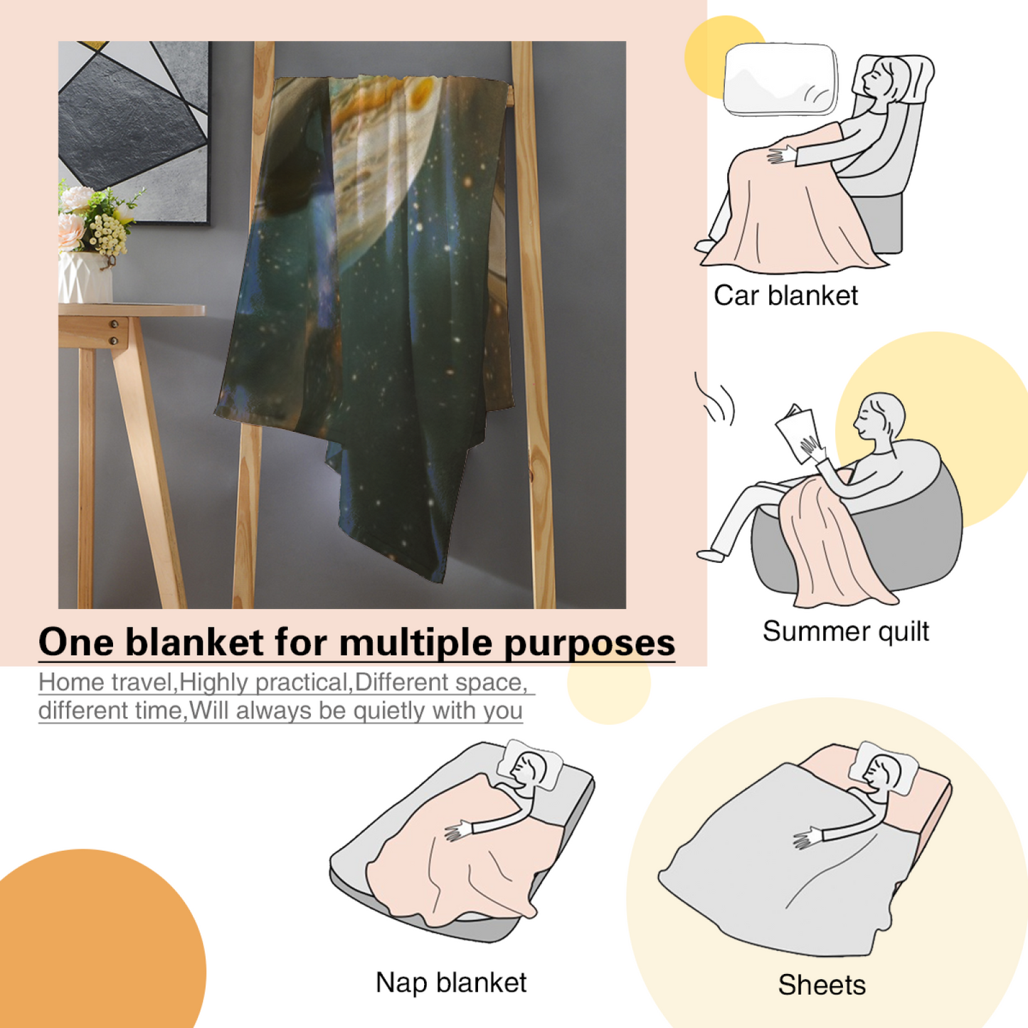 Colorful Artistic Pattern Throw Blanket ¨C Stylish Contemporary Cozy Home Blanket
