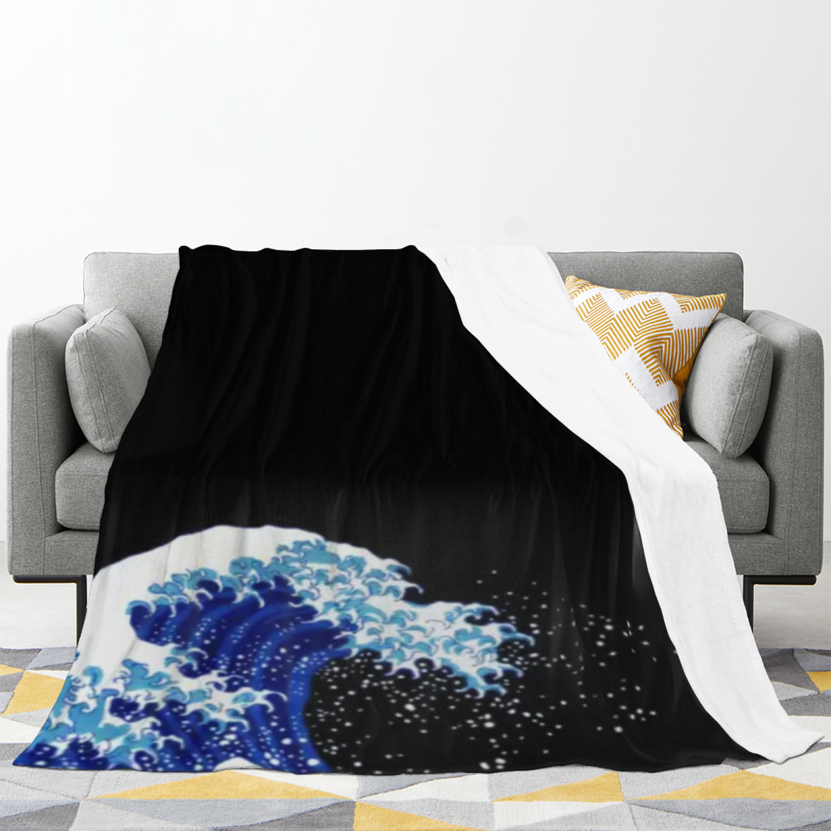 Eclectic Design Marigold Meadow Soft Neutral Cozy Flannel Bed Blanket