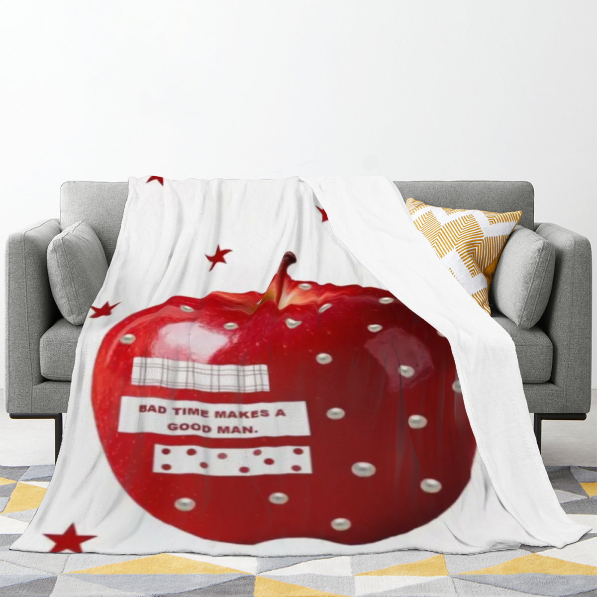 Decorative Flannel Blanket with Sunwashed Hearth Cozy Cottage Artwork