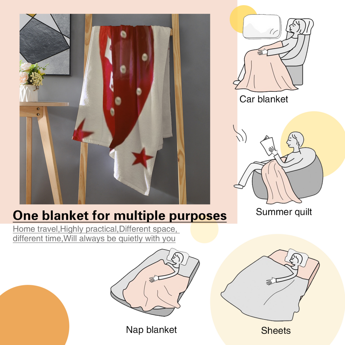 Decorative Flannel Blanket with Sunwashed Hearth Cozy Cottage Artwork