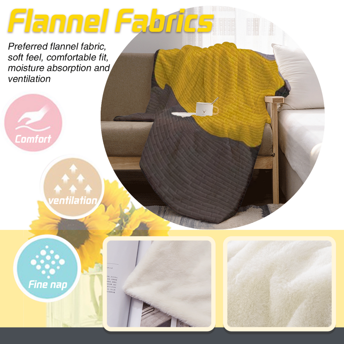Pastel Multicolor Whimsical Decor All-Season Flannel Blanket ¨C Burnished Vista Edition