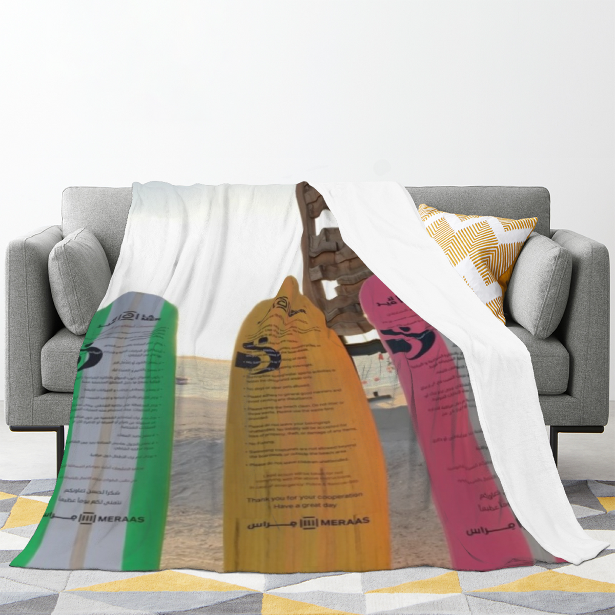 Coral Rhythm Playful Pattern All-Season Flannel Blanket