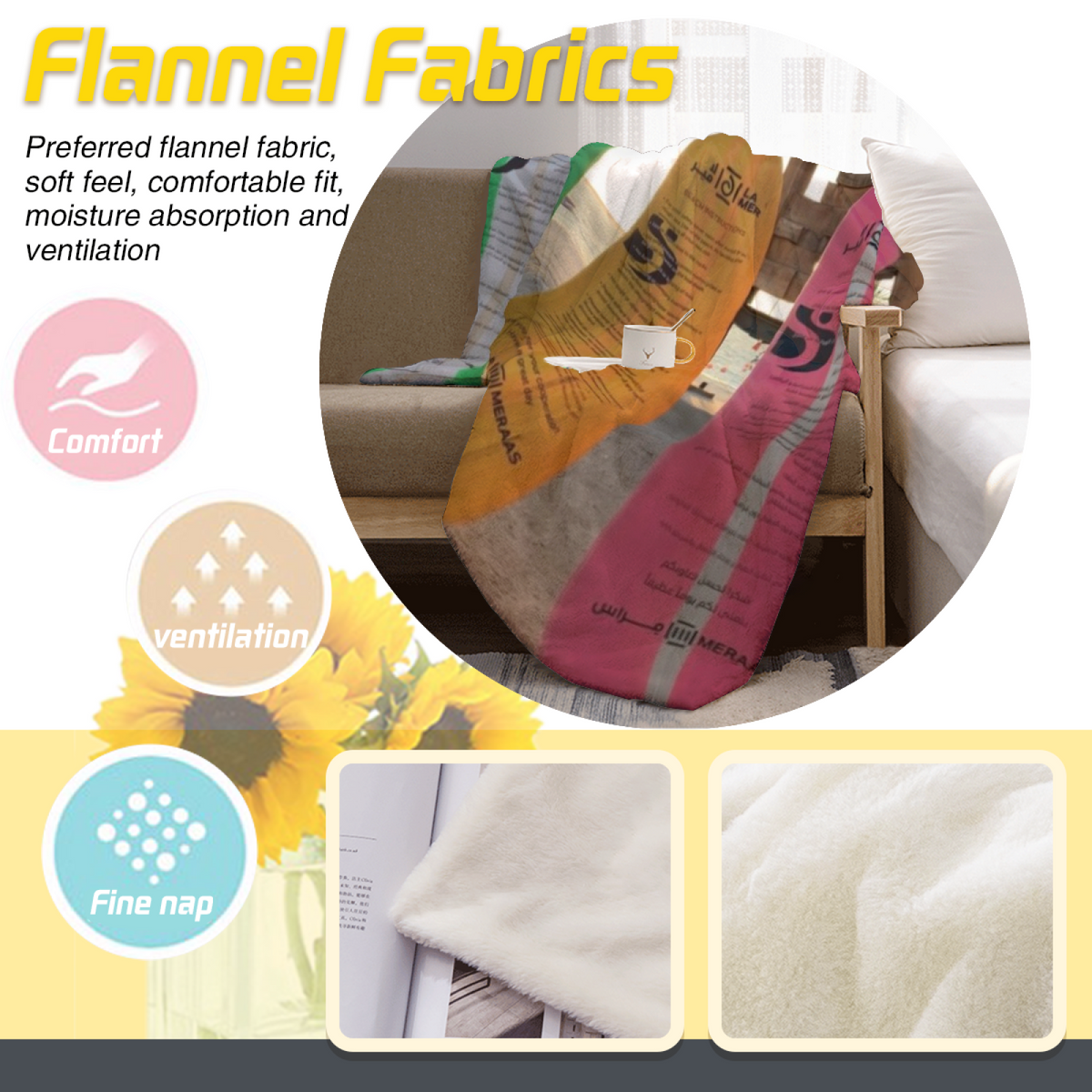 Coral Rhythm Playful Pattern All-Season Flannel Blanket