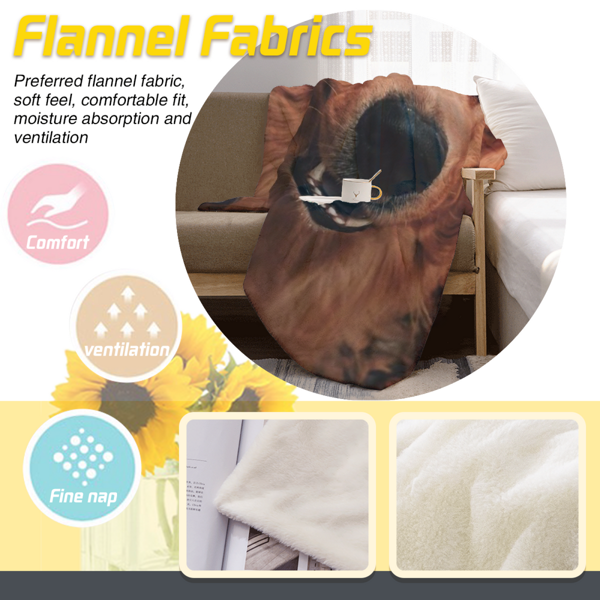 Earthy Multicolor Pebble Sketch Flannel Throw Blanket