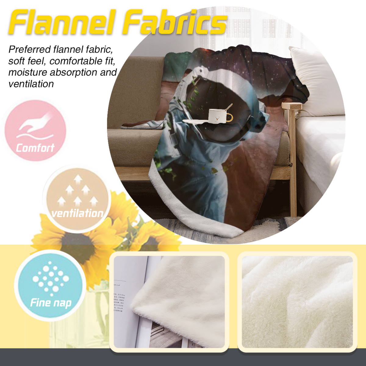 Earthy Neutral Burnished Picnic Soft Flannel Blanket ¨C Contemporary Pattern