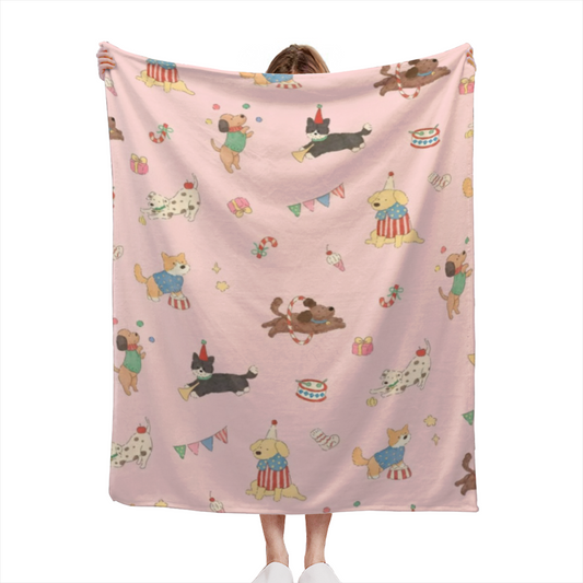 Prairie Fern Pastel Multicolor Art Decorative Flannel Blanket