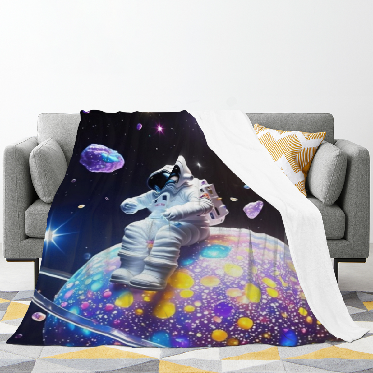 Eclectic Design Breezy Whisper Soft Neutral Flannel Sofa Throw