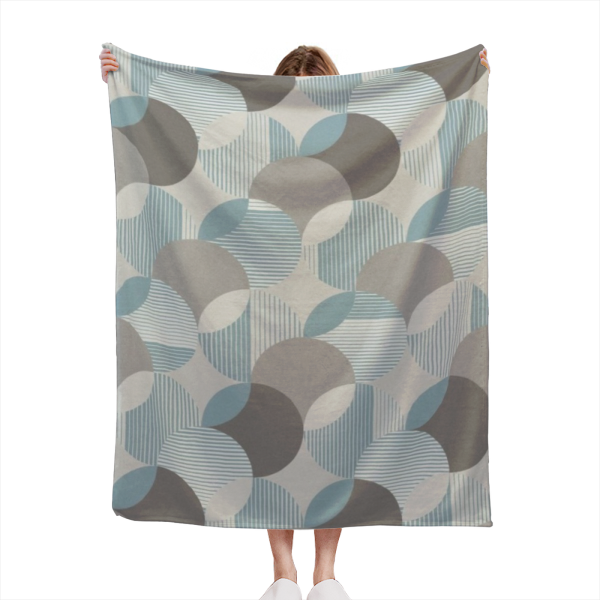 Opaline & Whisper Playful Graphic Plush Flannel Throw