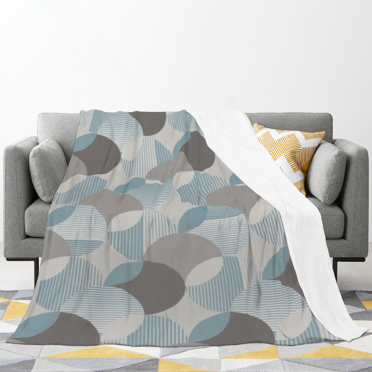 Opaline & Whisper Playful Graphic Plush Flannel Throw