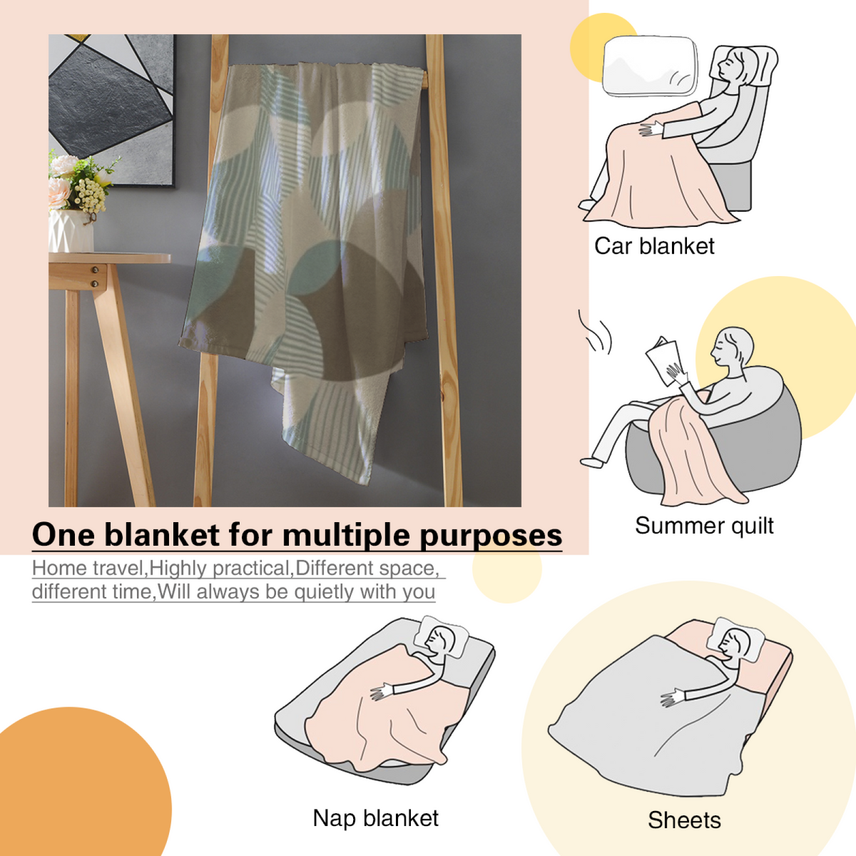 Opaline & Whisper Playful Graphic Plush Flannel Throw