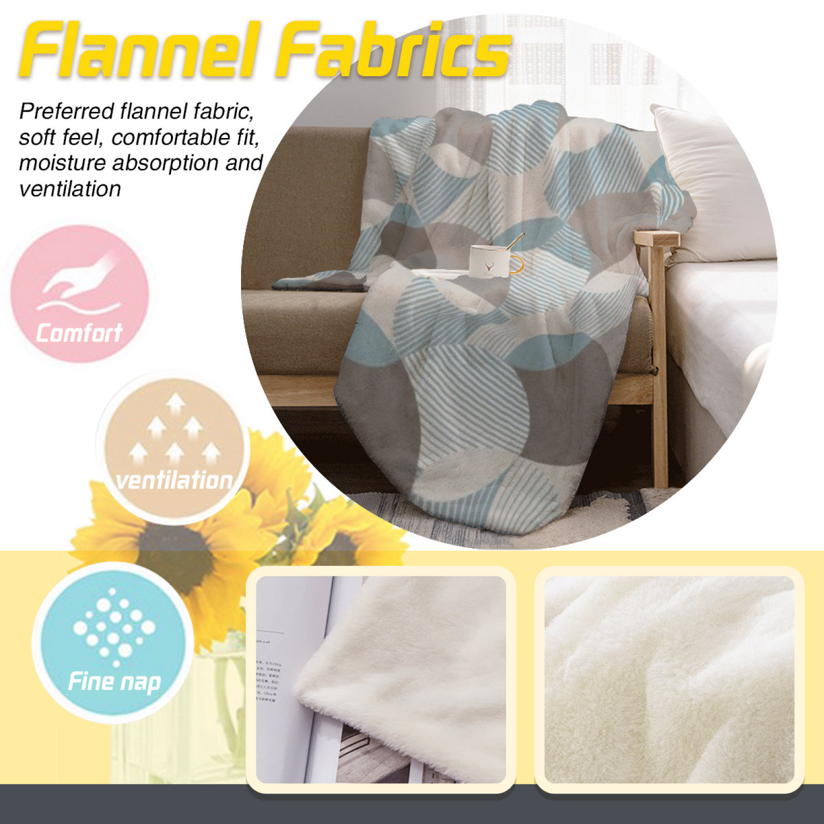 Opaline & Whisper Playful Graphic Plush Flannel Throw